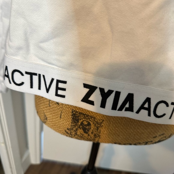 ZYIA Women's White Hoodie with Logo Trim - Picture 2 of 5